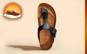 Cork Thong Sandals : Black-Tan