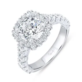 1.35ctw Round Halo Engagement Ring