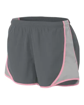 A4 NW5341 Womens 3" Speed Short - Graphite Pink