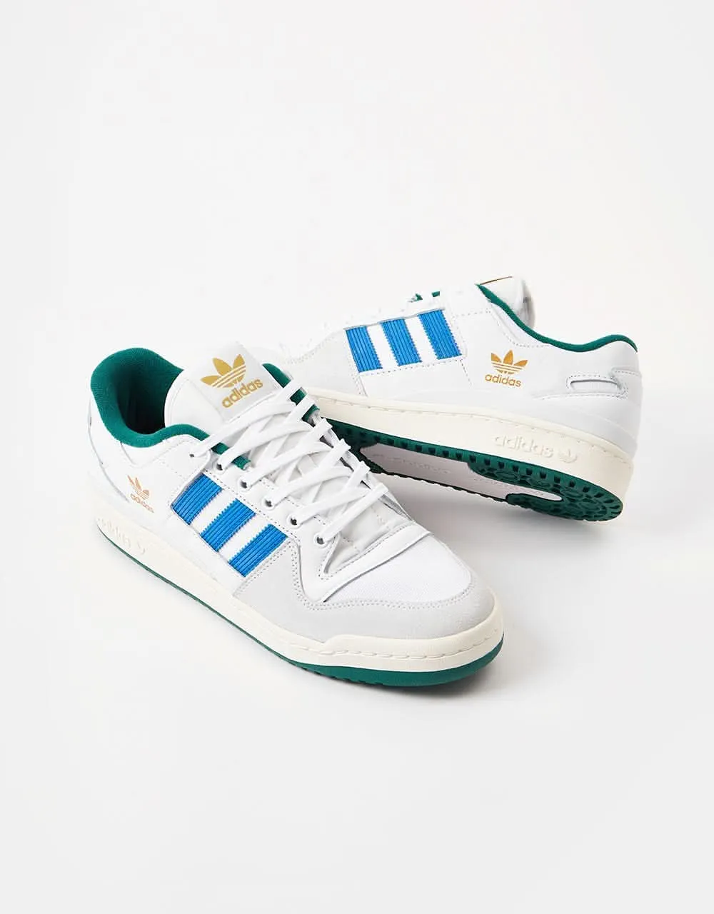 adidas Forum 84 Low ADV Skate Shoes - White/Bluebird/Collegiate Green