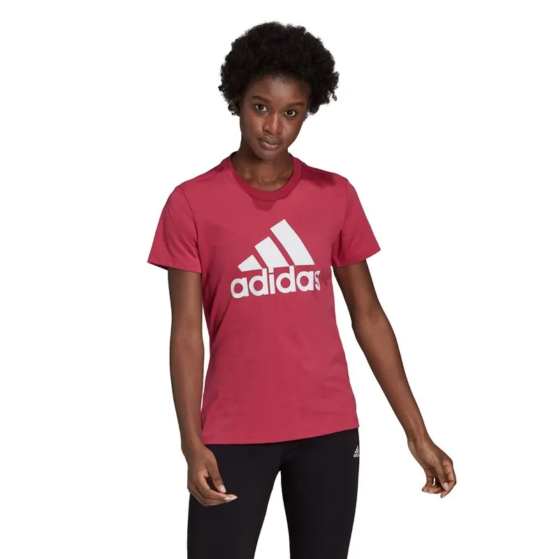 adidas Loungewear Essentials Logo Tee - Womens - Wild Pink/White