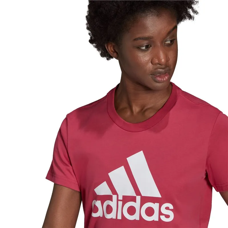 adidas Loungewear Essentials Logo Tee - Womens - Wild Pink/White