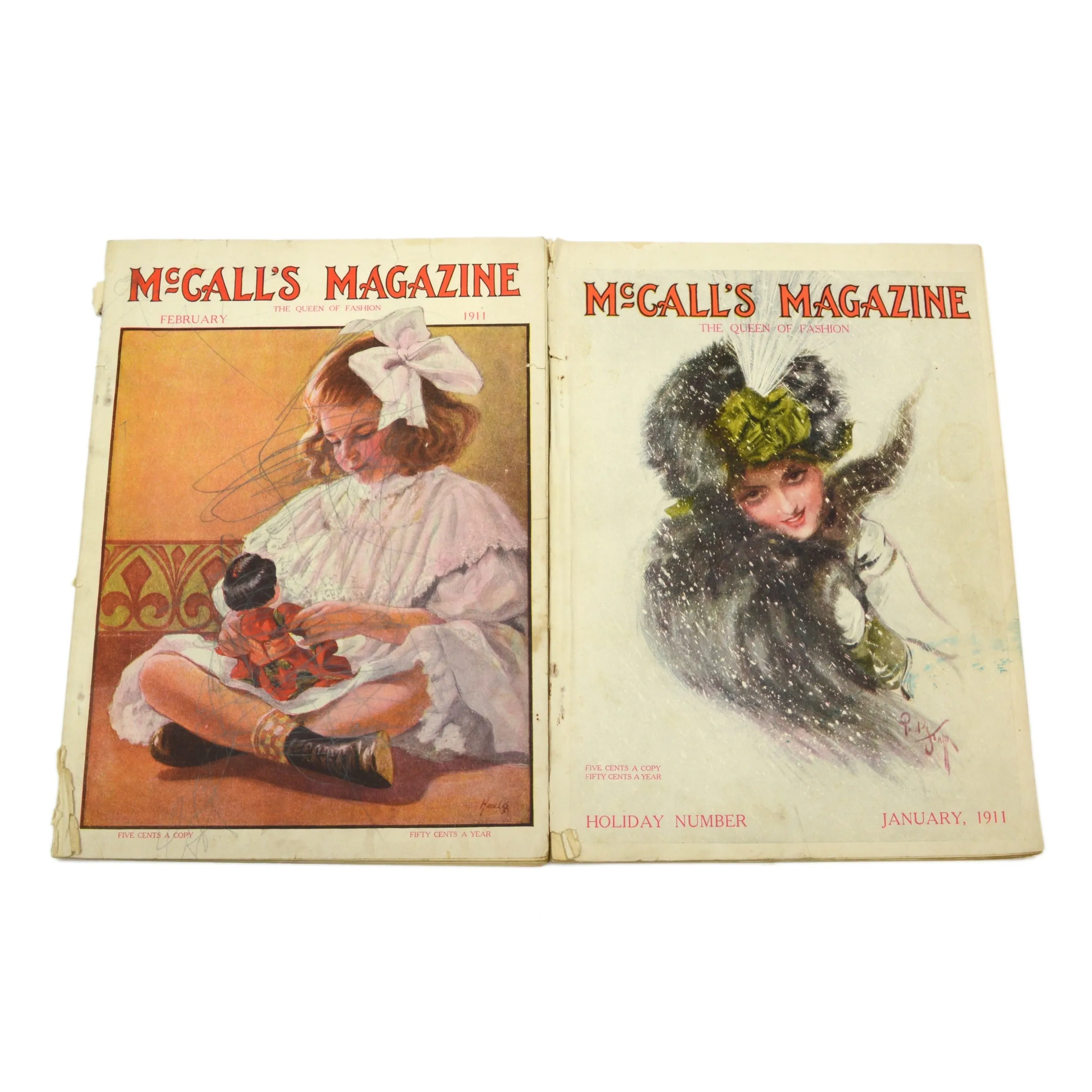 Antique McCALL'S MAGAZINE BACK-ISSUE Lot; 24 Issues from 1906-1912 w/ 14 Covers!