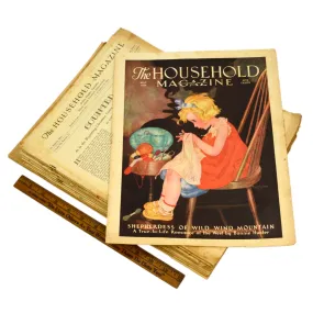 Antique "THE HOUSEHOLD MAGAZINE" Lot of 13 Back-Issues 1927-41  BONUS 1935 COVER