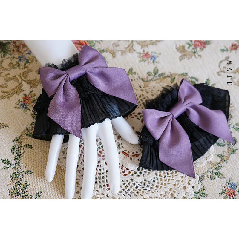 Black Lace Bow Wristcuffs