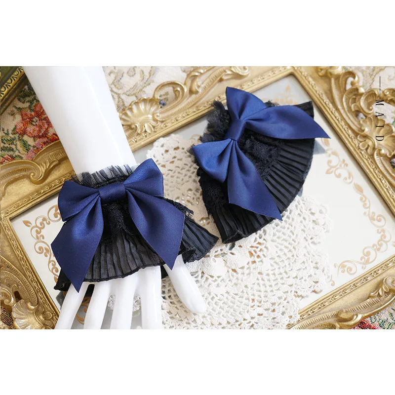 Black Lace Bow Wristcuffs