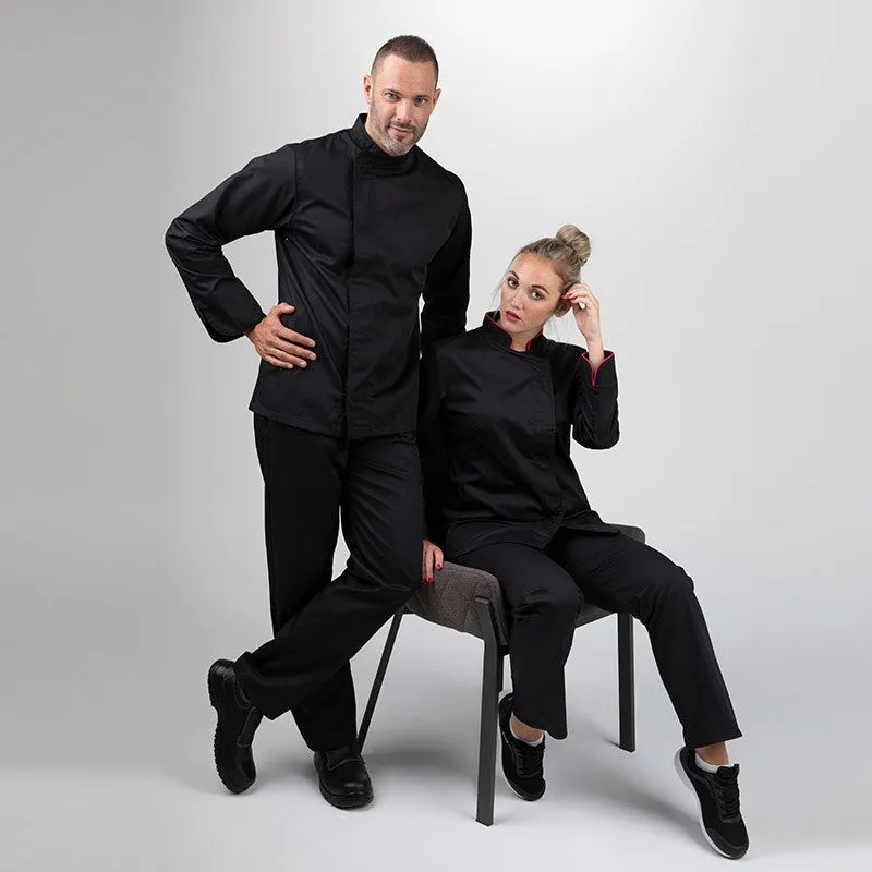 Black Long Sleeve Chef Coat - MANELLI