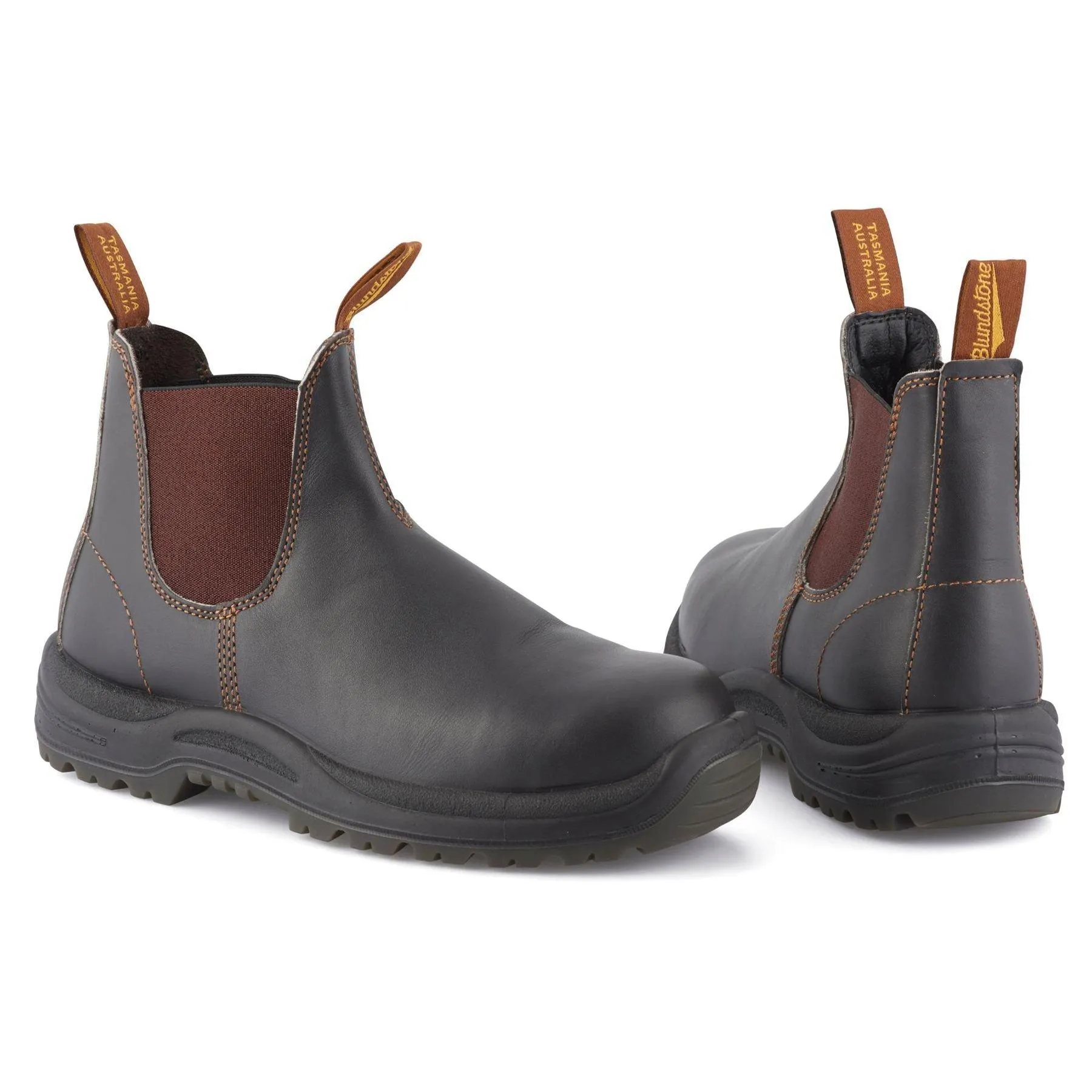 Blundstone 192 Brown Leather Steel Toe Chelsea Boot