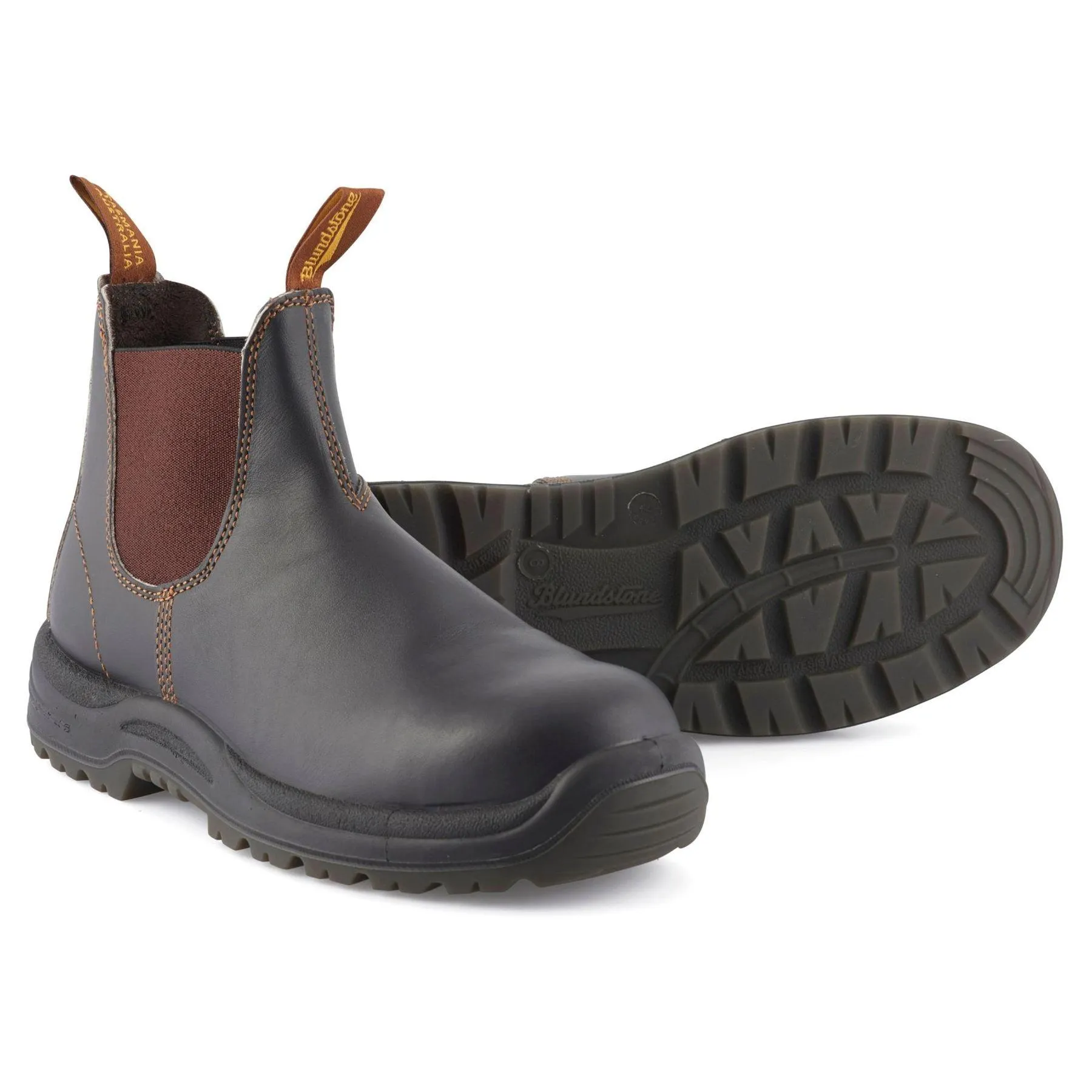 Blundstone 192 Brown Leather Steel Toe Chelsea Boot