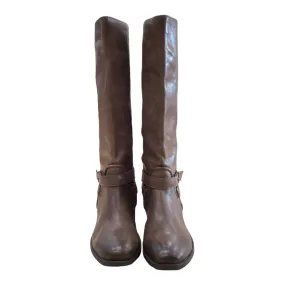 Boots Leather By Clothes Mentor In Brown, Size: 9