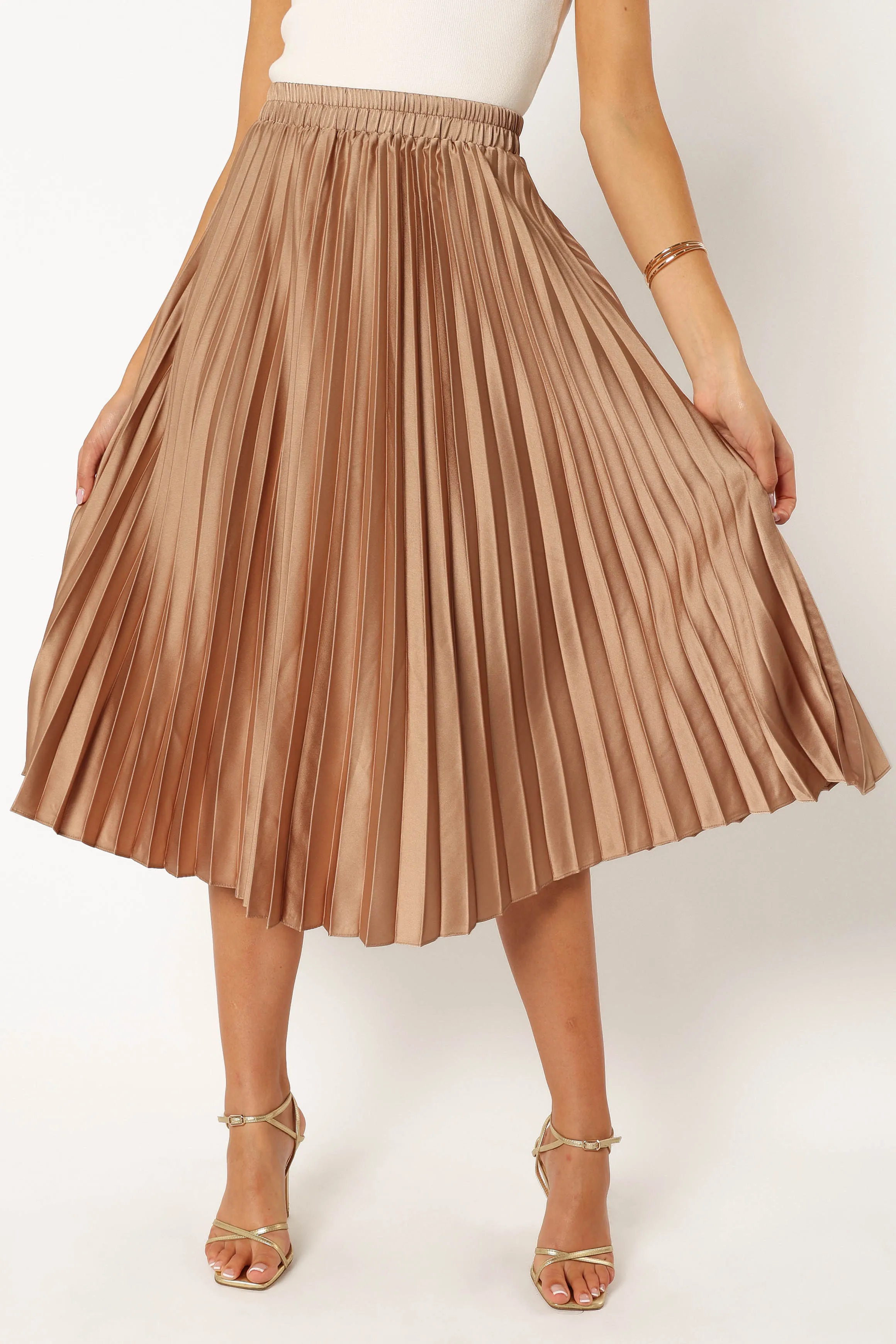 Chloe Plisse Skirt - Gold