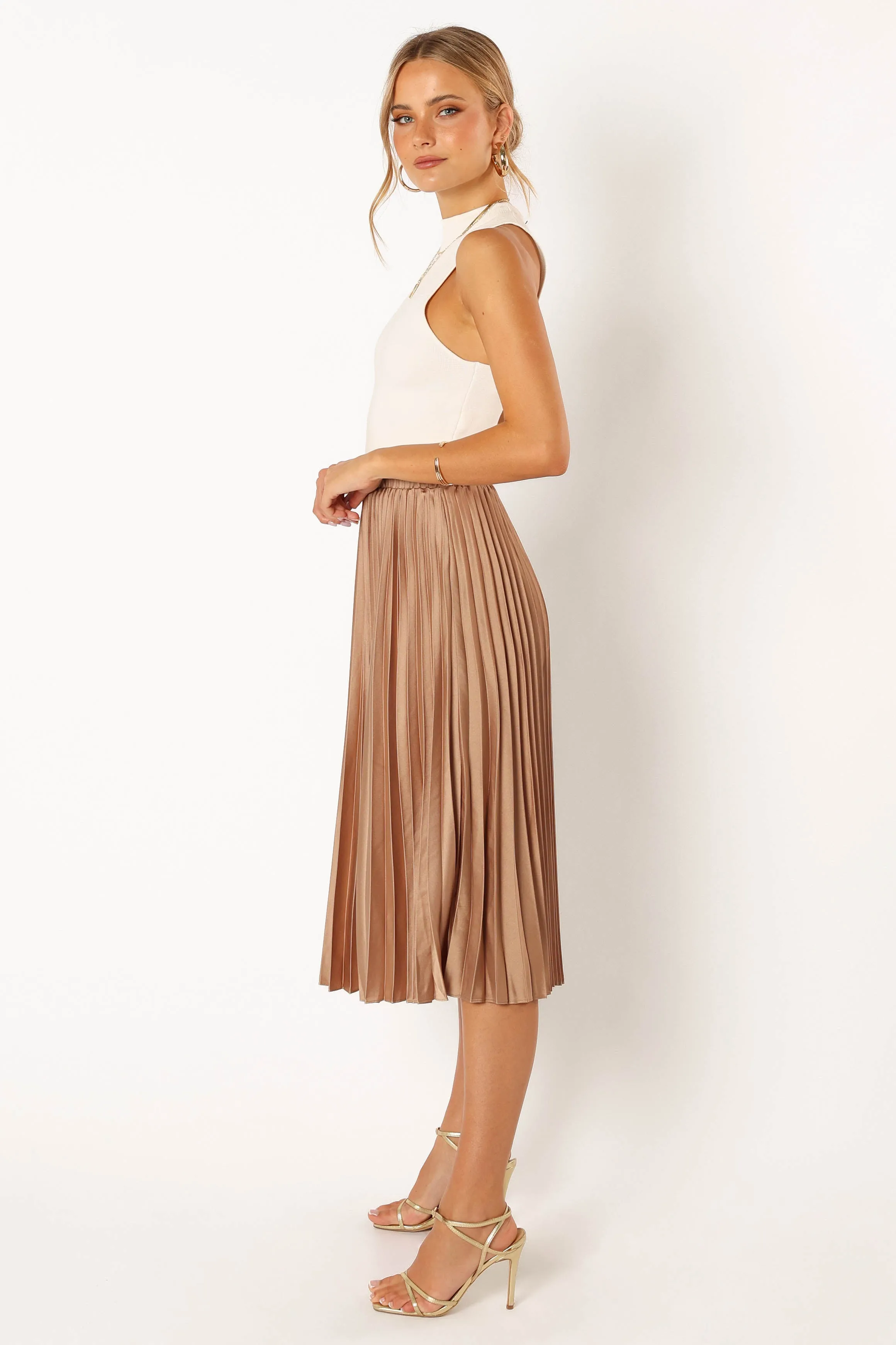 Chloe Plisse Skirt - Gold