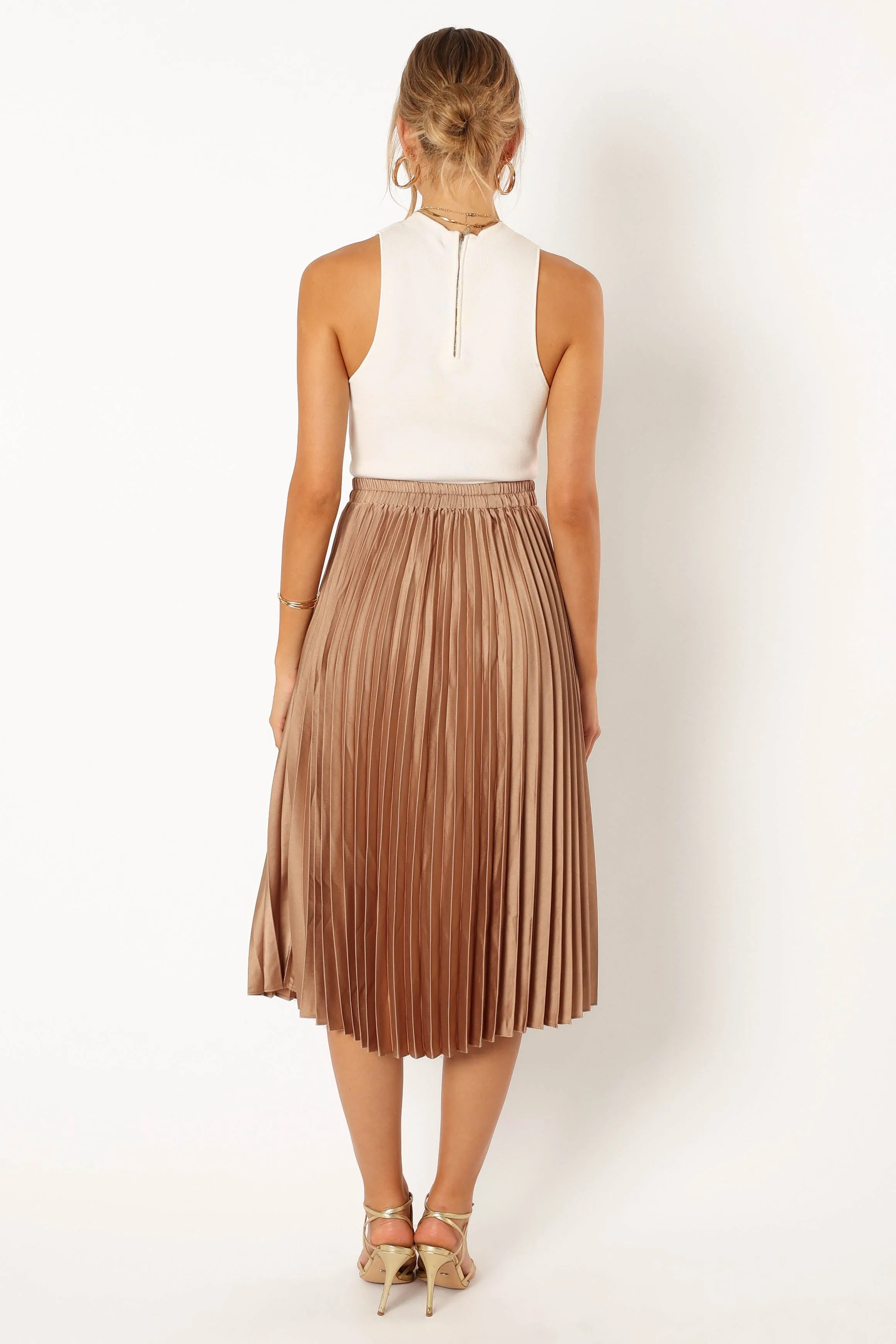 Chloe Plisse Skirt - Gold