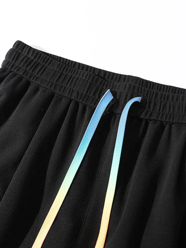 Colored Laces Striped Sweatshort