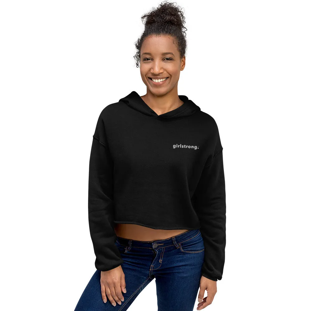 EVERYDAY FLEECE, COZY CHIC CROPPED HOODIE - GIRLSTRONG BLACK