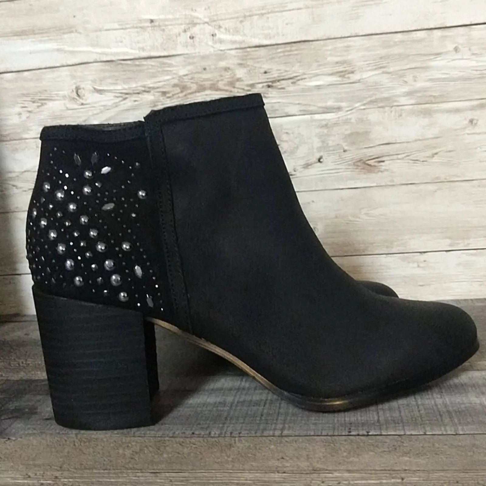 Fergie Leather Bless Bootie Ankle Boots Black