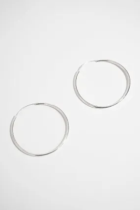 Infinity Silver Hoop Earrings - 925 Silver