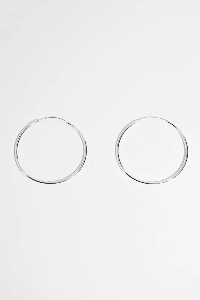 Infinity Silver Hoop Earrings - 925 Silver