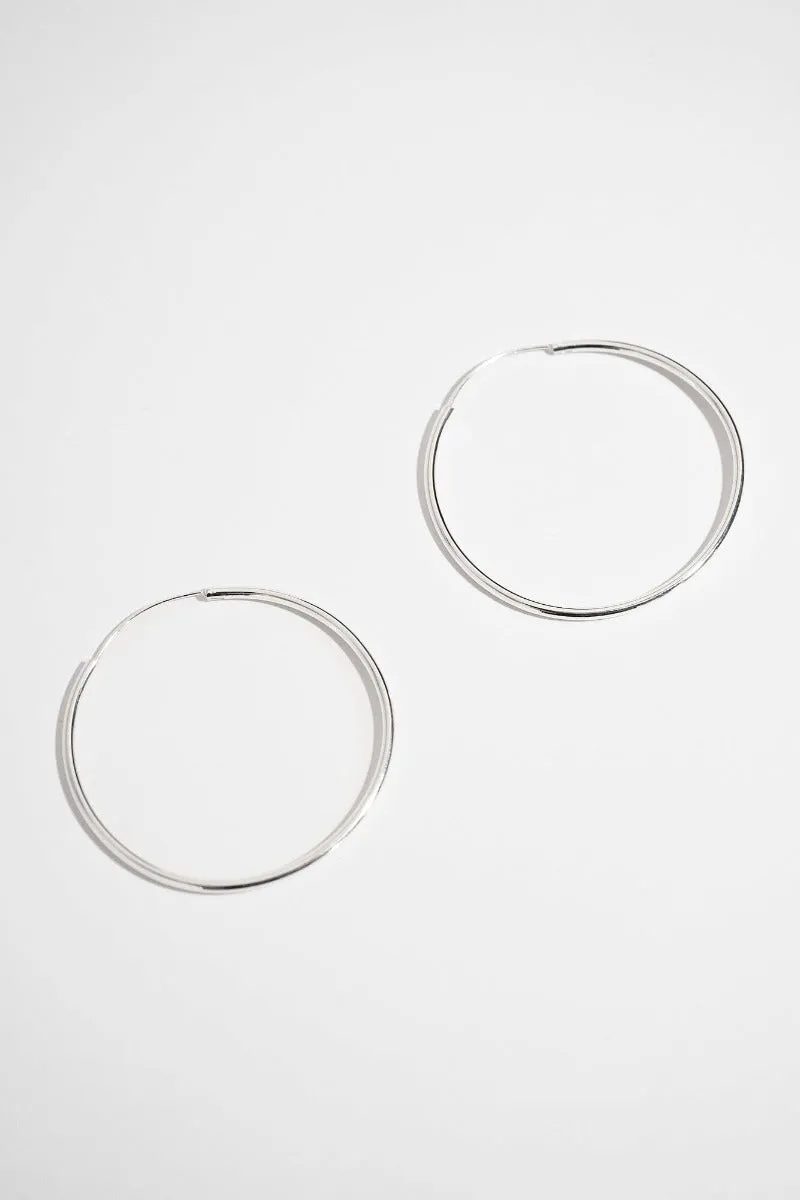 Infinity Silver Hoop Earrings - 925 Silver