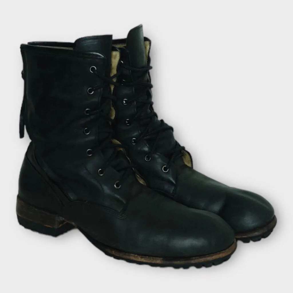 Kyoji Maruyama Black Leather Lace Up Boots