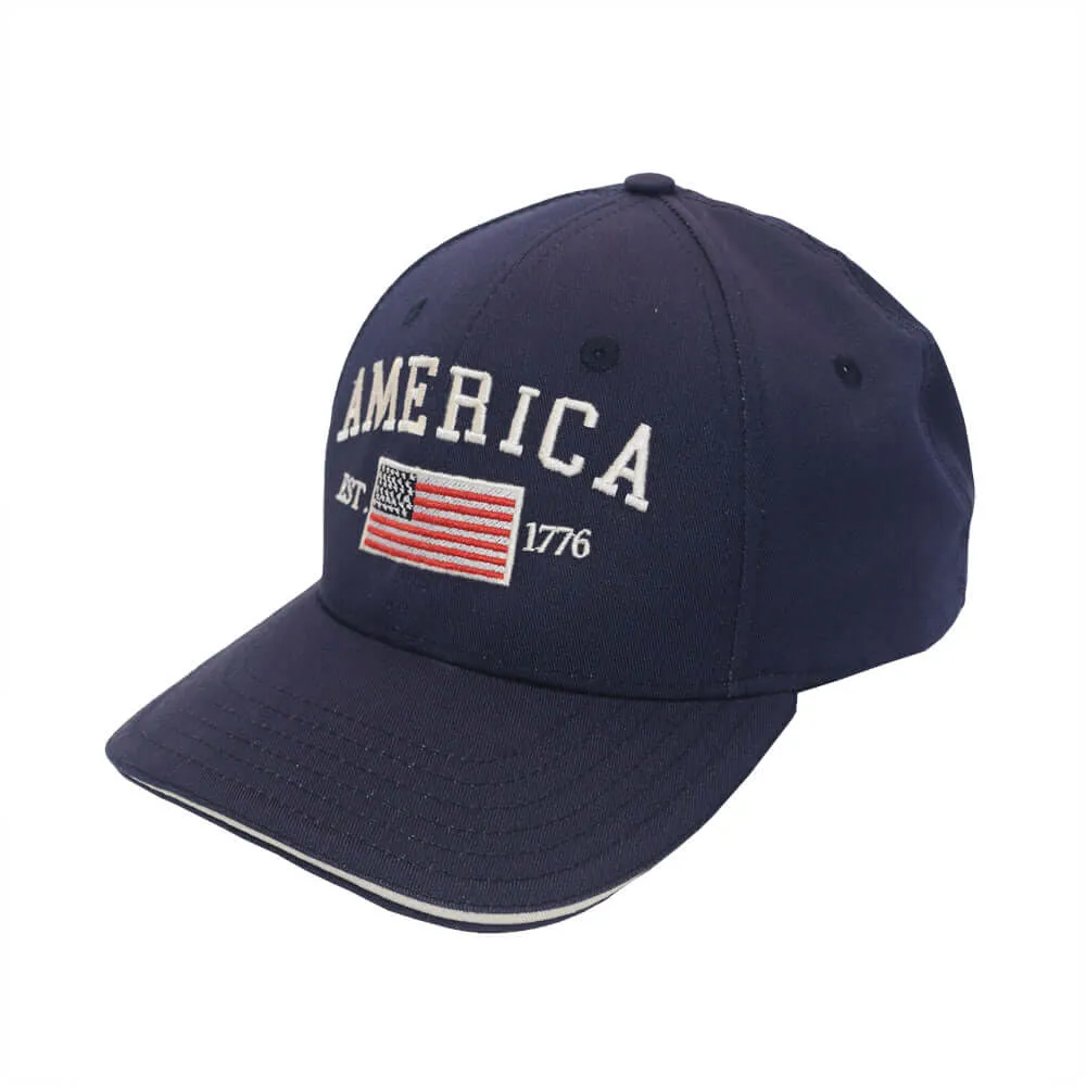 Made in the USA Structured Brushed Twill America 1776 Cap