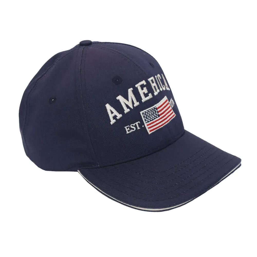 Made in the USA Structured Brushed Twill America 1776 Cap