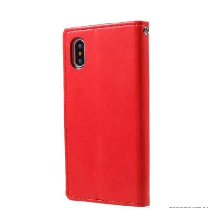 Mercury Blue Moon Diary Case for iPhone XS Max - Red