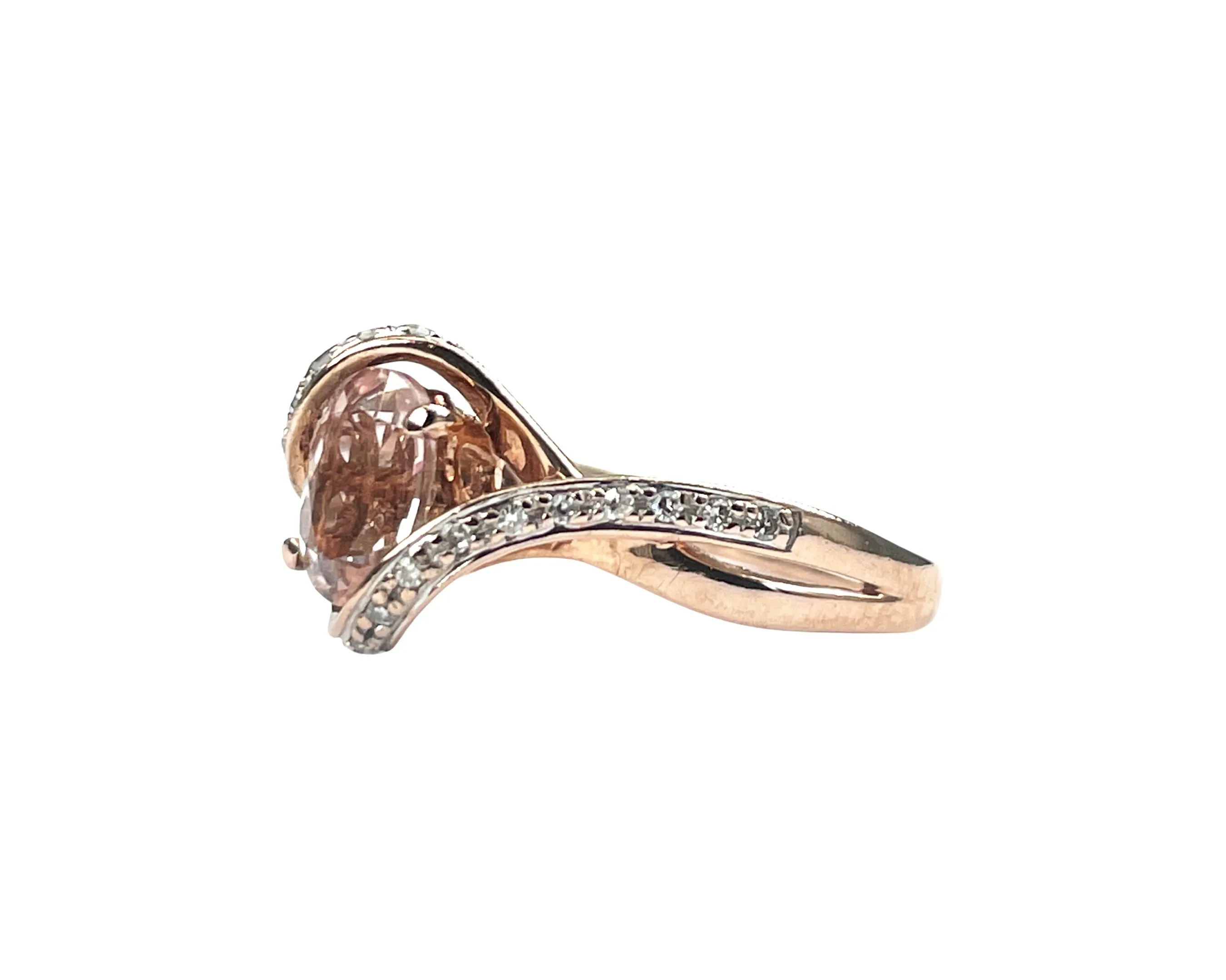 Rose Gold Morganite and Diamond Ring (Authentic Pre-Owned)