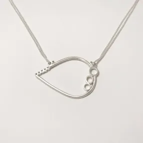 Silver bubble tear necklace