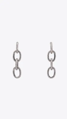 Sterling Silver Oxidized Chain Link Earrings