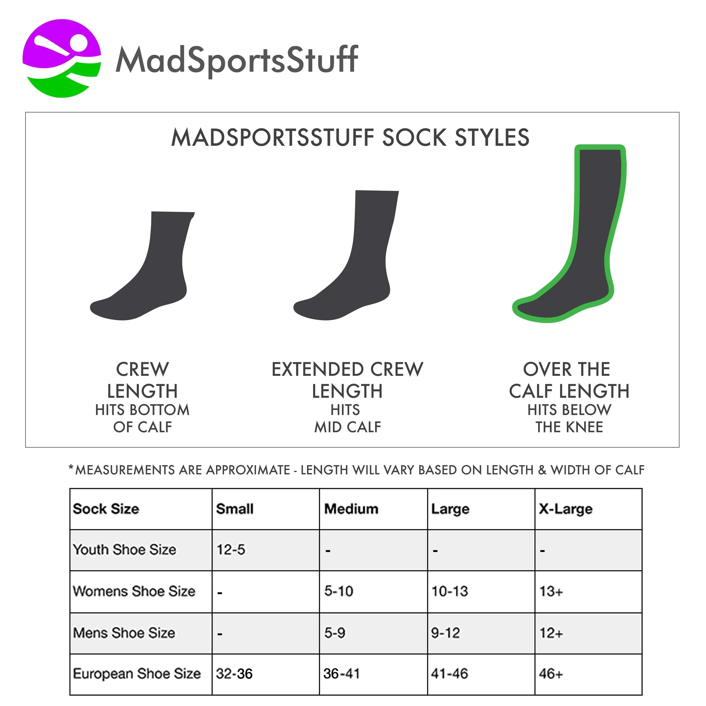 Wild Paw Over the Calf Socks (multiple colors)